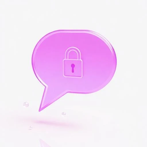 Glassy purple-to-pink 3D chat bubble icon with a lock, representing an anonymous feedback app inbox