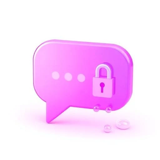 Glassy purple-to-pink 3D chat bubble icon representing an anonymous message link inbox