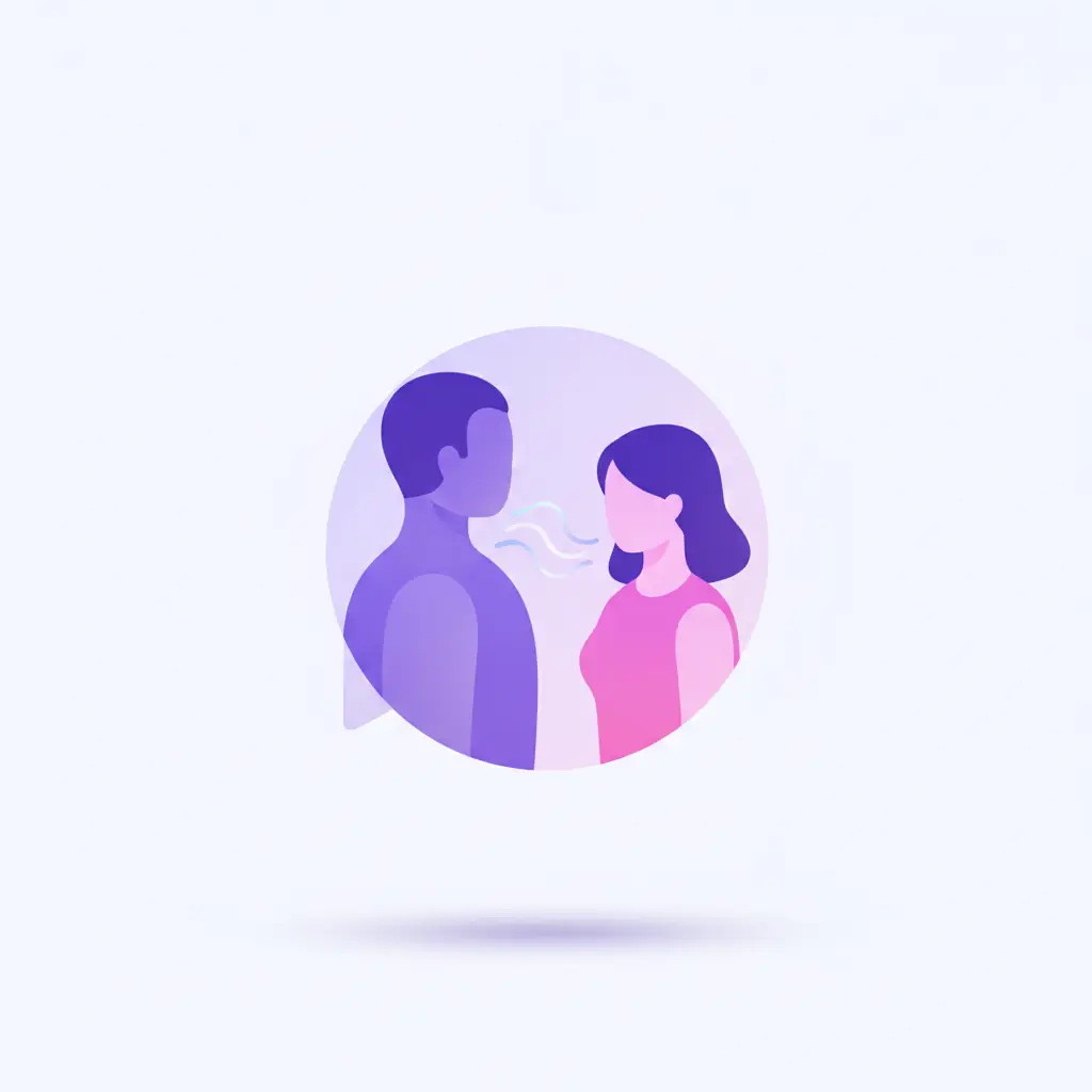 Two anonymous silhouettes matched for a random chat on Telegram