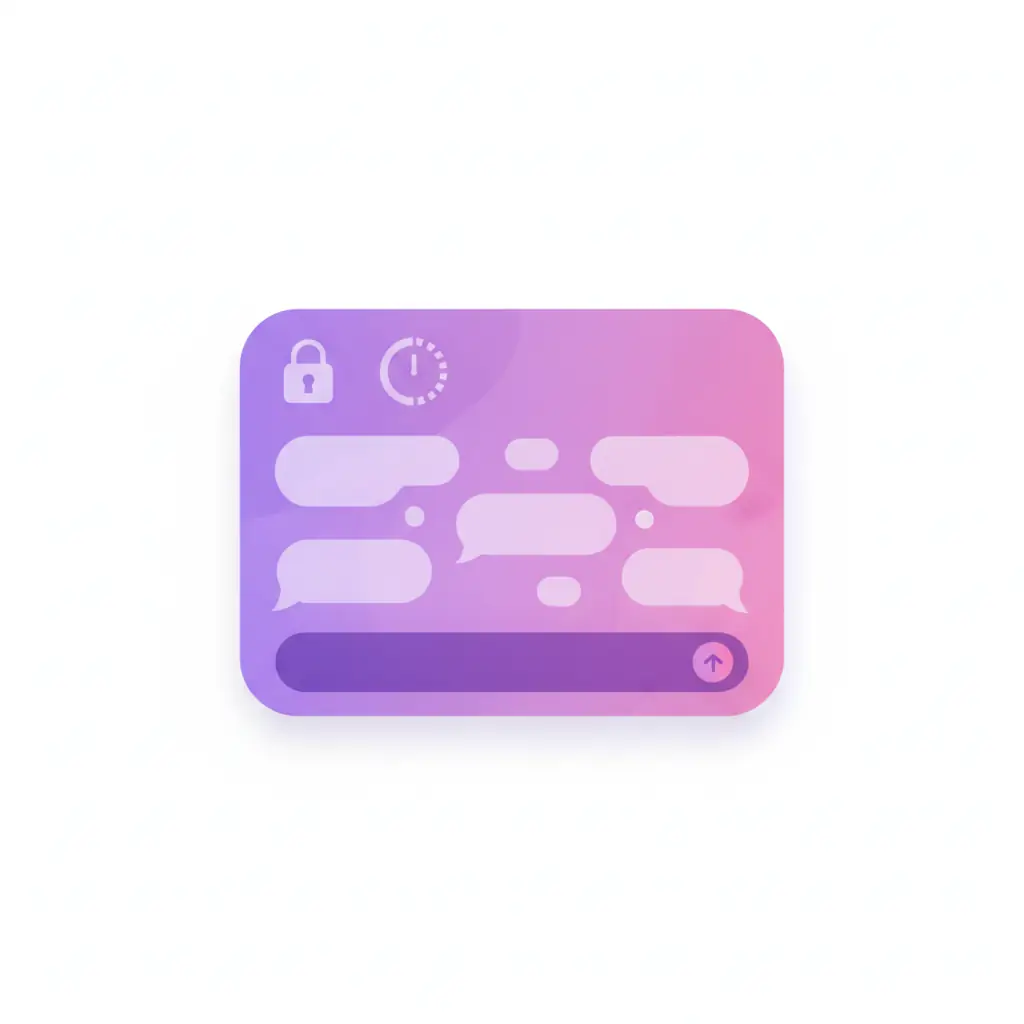 A locked secret chat with a self-destruct timer on a messaging screen