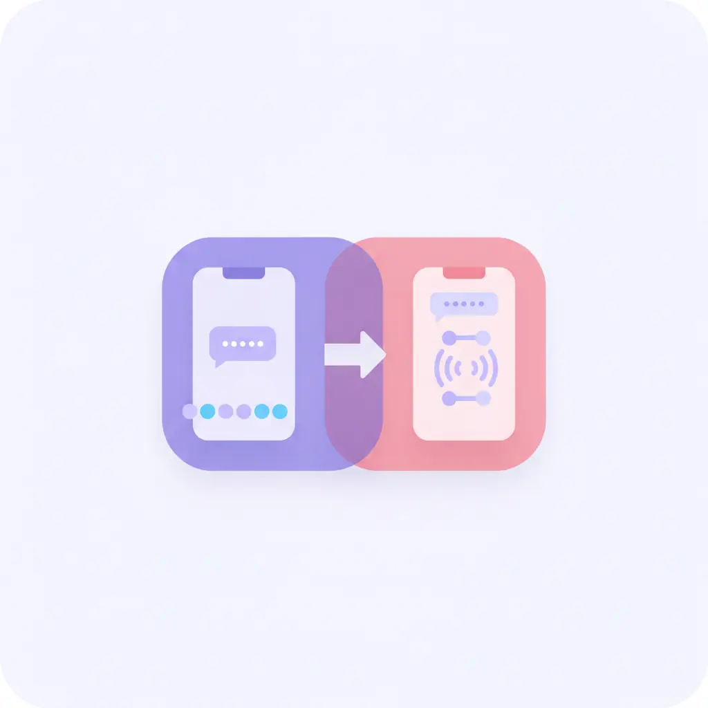 A real phone number being replaced by a relay number as a text is sent