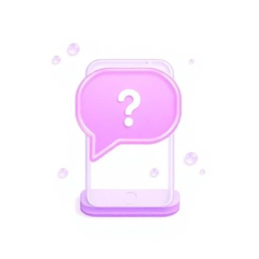 Glassy purple-to-pink 3D chat bubble icon representing an anonymous ask me anything messaging app