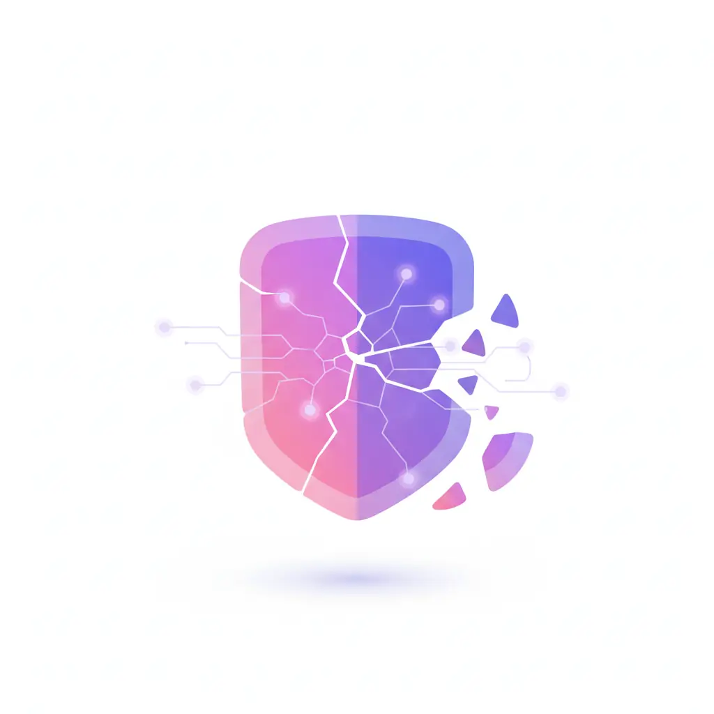 Cracks appearing in a privacy shield to show the limits of untraceable apps